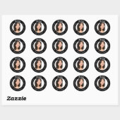 Sticker Rond Black white photo femme anniversaire (Feuille)