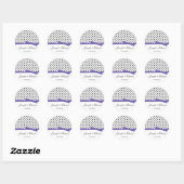 Sticker Rond Black White Pois violet Enregistrer la date (Feuille)