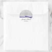 Sticker Rond Black White Pois violet Enregistrer la date (Sac)