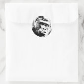 Sticker Rond Black White Pop Art Gorilla (Sac)
