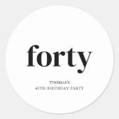 Sticker Rond Black & White Quarty 40e anniversaire (Devant)