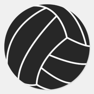 STICKER ROND BLACK & WHITE VOLLEY-BALL