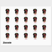 Sticker Rond Black Woman Zodiac Aries (Feuille)