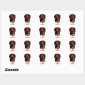 Sticker Rond Black Woman Zodiac Libra (Feuille)