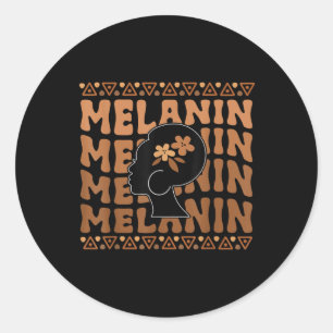 Sticker Rond Black Women Afro Love Melanin Africain-Américain