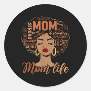 Sticker Rond Black Women Maman Vie Melanin African American His