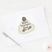 Sticker Rond Black Women Rest (Enveloppe)