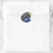 Sticker Rond Blackberry et bleuets (Sac)