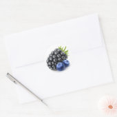 Sticker Rond Blackberry et bleuets (Enveloppe)