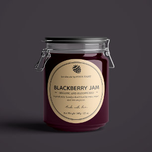 Sticker Rond Blackberry Jam Jar Label Packaging Design