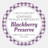 Sticker Rond Blackberry Preserve purée foncée confiture (Devant)