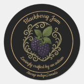 Sticker Rond Blackberry Whisper – Artisan Jam Label (Devant)