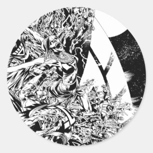 Sticker Rond Blackest Night Group et Moon 2