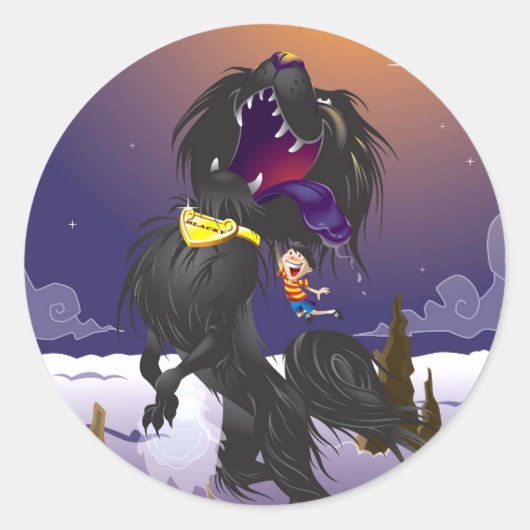 Sticker Rond blackie fireballa (Devant)