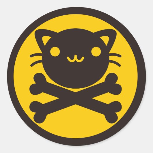 Sticker Rond BlackJack(Chat) (Devant)