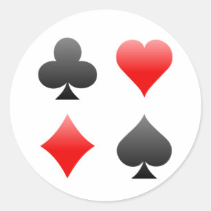 Sticker Rond Blackjack / Costume de carte de poker : Vector Art