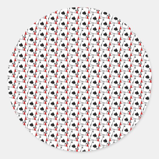 Sticker Rond Blackjack Spades Red (Devant)