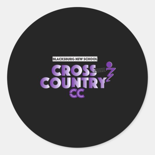 Sticker Rond Blacksburg New School Cc Running Club Long Sleeve  (Devant)