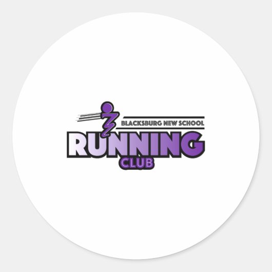 Sticker Rond Blacksburg New School Running Club  (Devant)