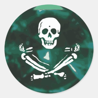 Sticker Rond BlackStitch-Emerald