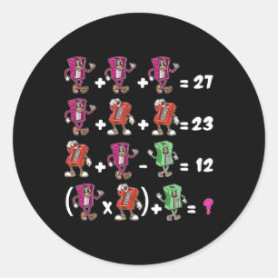 Sticker Rond Blague 67 Mème Prof de maths de l'école Six Sept é