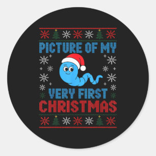 Sticker Rond Blague De Mon Tout Premier Noël Drôle De Xmas H