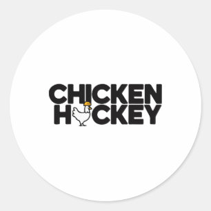 Sticker Rond Blague de poulet drôle Jockey Pile Répéter Blague