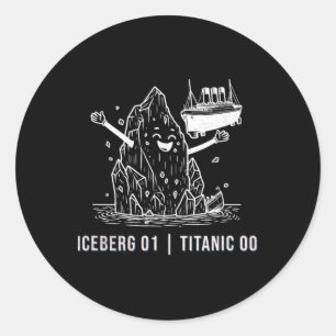 Sticker Rond Blague drôle de bateau de croisière Iceberg Rms Ti