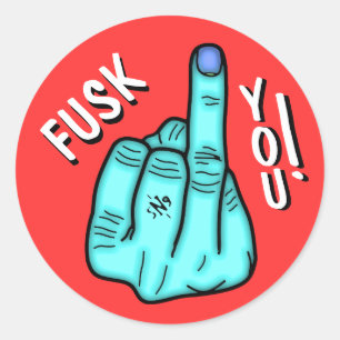 Sticker Rond Blague drôle de faux juron censuré – Mot grossier