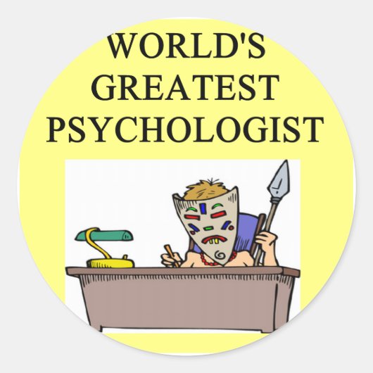 Sticker Rond blague psychologue psychologue (Devant)