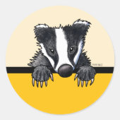 Sticker Rond Blaireau Mignon (Devant)