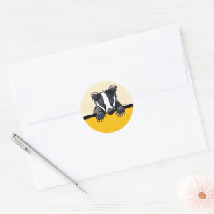 Sticker Rond Blaireau Mignon