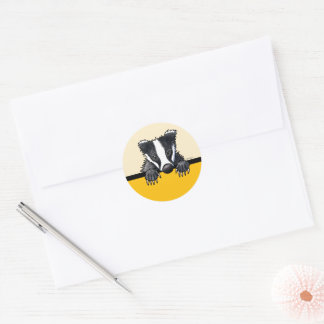 Sticker Rond Blaireau Mignon