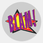 Sticker Rond Blam bande dessinée ! (Devant)