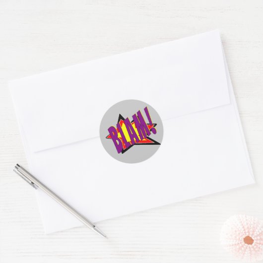 Sticker Rond Blam bande dessinée ! (Enveloppe)