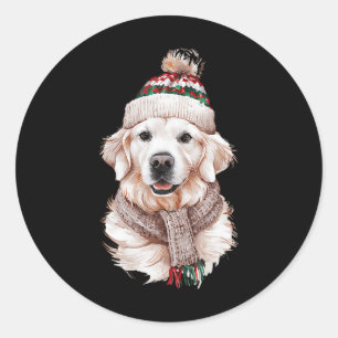 Sticker Rond Blanc Anglais Crème Golden Retriever Maman Chien C