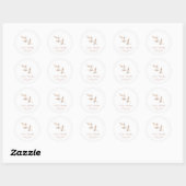 Sticker Rond Blanc Aquarelle Folio Couple Merci Mariage (Feuille)
