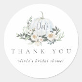 Sticker Rond Blanc Automne Citrouille verdure Merci Favor (Devant)