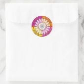 Sticker Rond BLANC clair soleil Chakra Sunflower Yoga Mandala F (Sac)