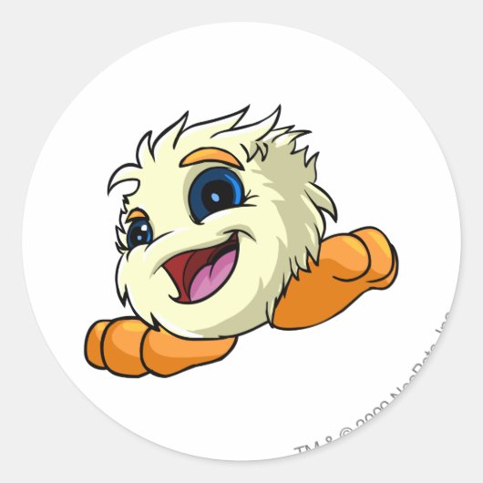 Sticker Rond Blanc de JubJub (Devant)