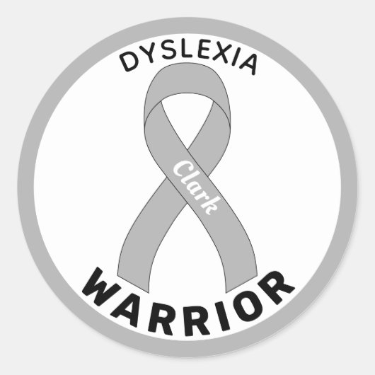 Sticker rond blanc Dyslexia Warribbon (Devant)