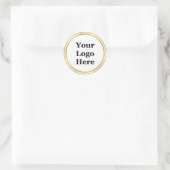 Sticker Rond Blanc et Faux Gold Votre logo ici (Sac)