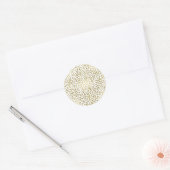 Sticker Rond Blanc et paillettes dorées brillantes Confettis Él (Enveloppe)