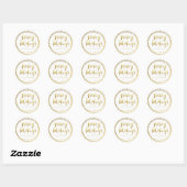 Sticker Rond Blanc fait sur commande de joyeux de vacances (Feuille)