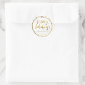 Sticker Rond Blanc fait sur commande de joyeux de vacances (Sac)