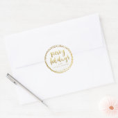 Sticker Rond Blanc fait sur commande de joyeux de vacances (Enveloppe)
