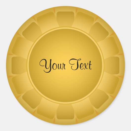 Sticker Rond Blanc jaune ruban à Customiser (Devant)