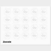 Sticker Rond Blanc | Mariage Floral Chic Moderne  (Feuille)