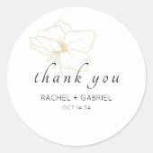 Sticker Rond Blanc | Mariage Floral Chic Moderne  (Devant)