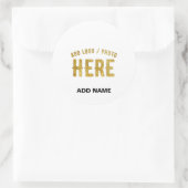 STICKER ROND BLANC MARQUÉ VERIFIÉ PERSONNALISABLE MODERNE ET CH (Sac)